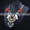 Big brand multicolor rhinestone alloy statement necklace jewelry for women