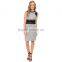 casual slim fit ladies clothes dress fashion with leather