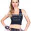 2015 Fashion Design Womens Sexy Activewear Crop Top Cotton Spandex Custom Printed Racer Back Cropped Tank Tops