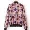 Runwaylover EY1060C Europe Style Ladies Autumn Wear Flower Printed Baseball Jackets