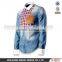2016 New arrival England style Splicing men denim casual shirt