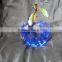 high quality quality crystal blue colour apple model for wedding gift