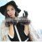 Leather gloves fox fur cuff gloves ,lady's winter dress gloves for party