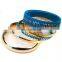 5ps/set Fashion Bohemian Style Handmade Woven Women's Smooth Metal Bangle