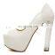 China golden supplier green and white princess sexy crystal light mouth high-heeled wedding shoes