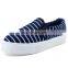 Wholesale high platform shoes slip on wedge heel canvas shoe
