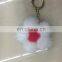 colorful flower shape mink fur ball keychain