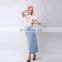 A Forever Fairness Casual Style Denim Light Blue Jeans Long Skirts