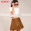 New customized wholesale promotional reversible tan suede magic wrap mini skirt