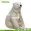 Theme Park Life Size Fiberglass Polar Bear Statue