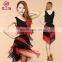 New arrival sexy tassel red and black stage latin dance costume dress for women L-7096#