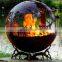 Large Hollow outdoor light corten steel ball garden metal ball