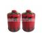 China aerosol container 450g and screw valve butane gas cartridge