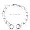 Premium poodle teddy golden retriever pet collar with chrome ring chain