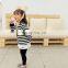 6945/Hot sell spring new arrival kids clothing full sleeve t shirt all match loose stripe girls top