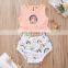 A0167# Clothing set Summer Girl 2PCs Kids Rainbows Tops + Shorts 2Pcs outfit Child Baby Girls Clothes Set