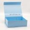 A4 deep baby blue color luxury recyclable cardboard gift hamper boxes with magnetic lids