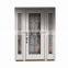 modern double front doors white solid wood external oak home entry door with two sidelights and art glass