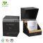 Wholesale luxury aromatic glass jar candle boxes 12 oz paper magnetic clamshell packaging black cardboard box