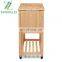 Simple and convenient folding Kitchen Cart with bamboo mobile pulley