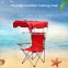 Outdoor camping beach chair with canopy folding sun shade beach armchairs