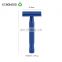 Private Label Safety Razors Men No Electrical Classic Metal Single Blade Blue Brass Handle Safety Shaving razor