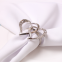Wholesales Heart-shaped Rhinestone Napkin Ring Holder Silver Wedding