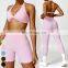 Quick Dry Fitness Running Clothing Sports Bra Shorts Leggings Custom Logo Workout Wear Gym Fitness Sets 2 Piece Yoga Set Women