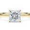 Solitaire princess cut  diamond ring 18K gold IGI certification
