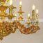 European Zinc Alloy Gold Crystal Candle Chandeliers Pendant Lights For Living Room