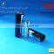 Black round lipstick tube with mirror, metal shiny gold lip balm tube with big cover