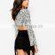 ladies sexy Print Paisley Crop Top loose sleevs