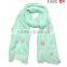 2015 Autumn Winter Newest Small Flower Applique Pearl Beads Fixed Soft Cotton Baby Girl Scarf