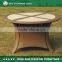 Plastic Rattan Round Dining Table with Marbel Top