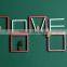 Living room MDF decorative wall cube shelf love shape