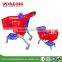 Supermarket Plastic Shopping Trolley Cart for Retail Store