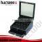 15 slots wooden watch box with transparent window,black wooden watch box with drawer,black wooden watch box with drawer