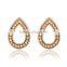 Environmental gold plated zinc alloy rhinestone water drop shaped 4 pieces fashion jewelry set                        
                                                                                Supplier's Choice