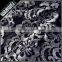 black beautiful flower with bright for wedding dress Chantilly lace plain yarn polyester nylon lace fabric