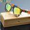 Colorful revo coating lens and frame UV400 wood sunglasses