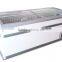 hotel large capacity chest deep freezer curve glass open