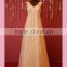Floor length ivory bridesmaid dress lace cap sleeve