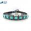 Blue Crystal Stripe Sparking Berry Leather Western Rhinestone Belt