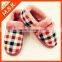 Latticed cotton fabric ankle boot slipper
