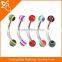 Acrylic flexible eyebrow lip bars ear tragus rings earrings curved curve barbell bar 3mm ball Jewellery