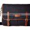 Custom high quality canvas messengers with leather trim