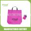 190T polyester braid foldable shopping bag with flower printing