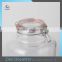 Best Selling Clear Embossed Glass Container Jar Decorative Beverage Glass Dispenser With Tap