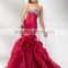 (MY2646) MARRY YOU Sweetheart Crystal Beading Ruffle Red Mermaid Evening Dress
