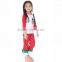 wholesale children's boutique Christmas pajamas baby girls red cotton cartoon ruffle sets for Christmas